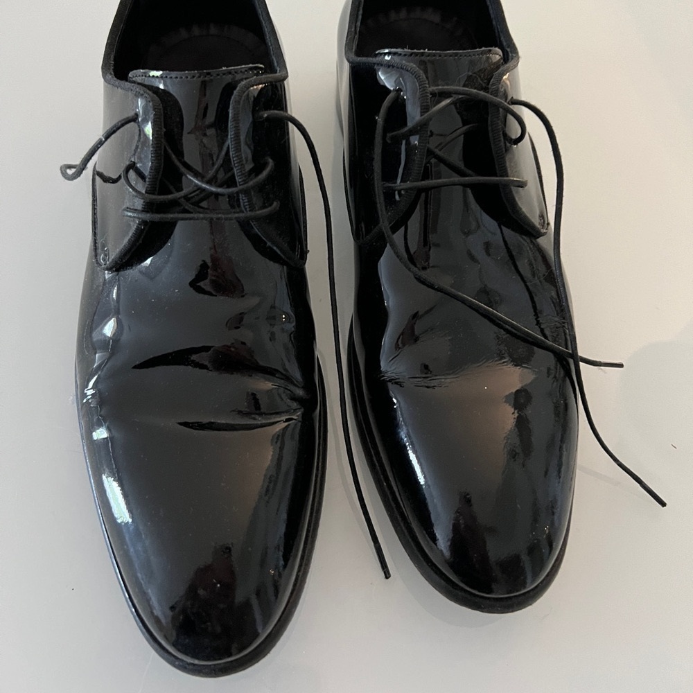 Johnston and Murphy collections patten leather dress shoes size 8.5